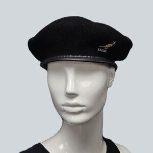 Vintage Kangol Black Wool Beret